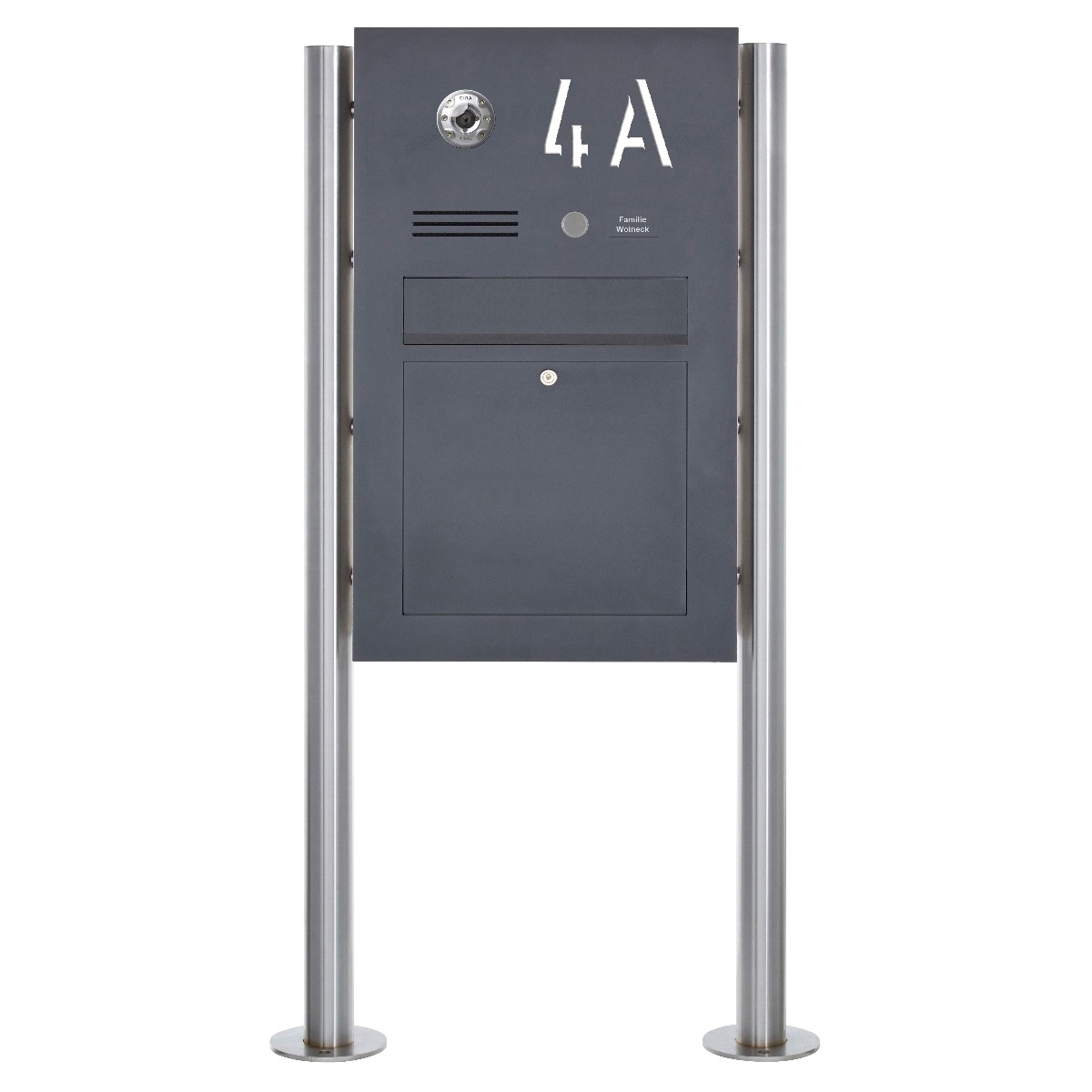 Edelstahl Standbriefkasten Designer BIG ST-R - Hausnummer hinterbeleuchtet - RAL nach Wahl - INDIVIDUELL Edelstahl Standbriefkasten Designer BIG ST-R - Hausnummer hinterbeleuchtet - RAL nach Wahl - INDIVIDUELL