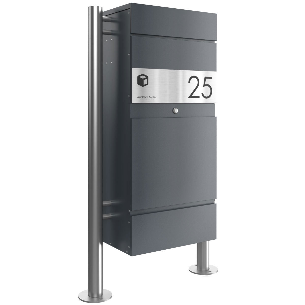 Freestanding parcel letter box KLEIST Edition ST-R - Design Elegance 1 - RAL 7016 anthracite grey Freestanding parcel letter box KLEIST Edition ST-R - Design Elegance 1 - RAL 7016 anthracite grey