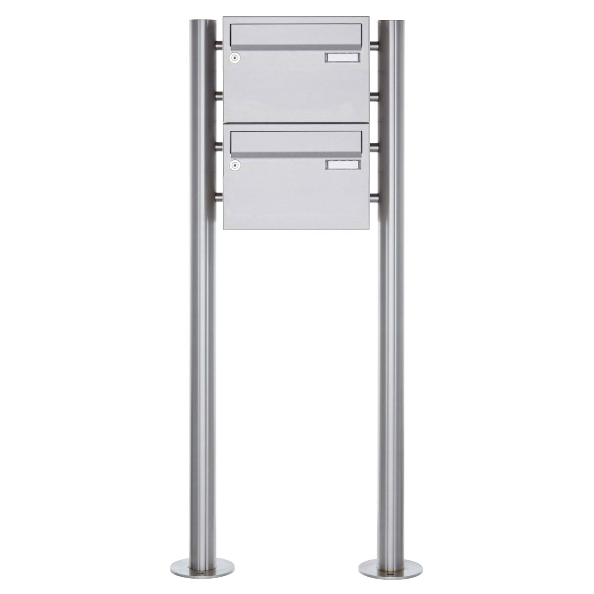 2-piece stainless steel free-standing letterbox Design BASIC Plus 385 220 X ST R - stainless steel V2A 2-piece stainless steel free-standing letterbox Design BASIC Plus 385 220 X ST R - stainless steel V2A