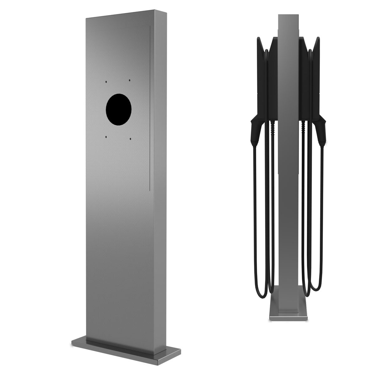 Stainless steel pedestal GRIMM 605 for two wallboxes - Customised wallbox prepared - Polished stainless steel Stainless steel pedestal GRIMM 605 for two wallboxes - Customised wallbox prepared - Polished stainless steel