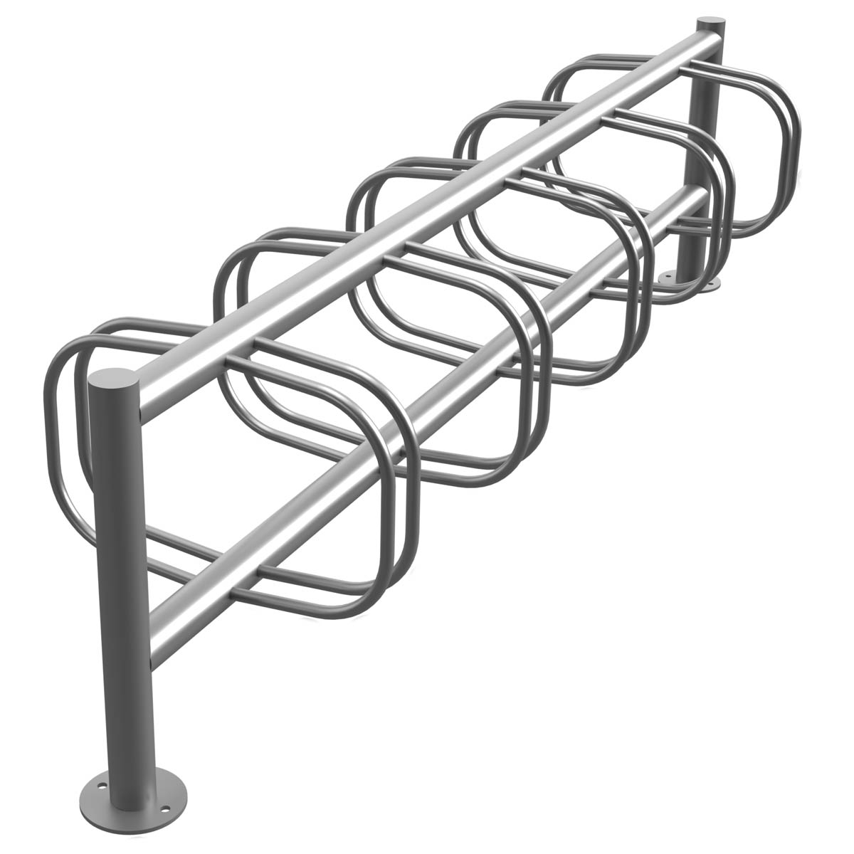 9c1dea00ecc1018e63af5fb6b9ca37a3f78d0e68 Bicycle stand ACHIM - Stainless steel V2A polished - Double-sided wheel adjustment