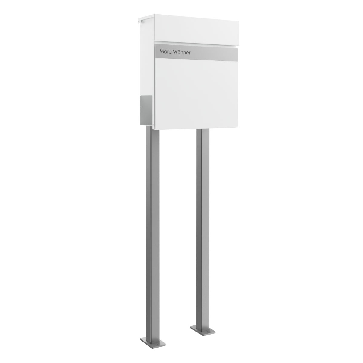 KANT Edition free-standing letterbox with newspaper compartment - Elegance 2 design - RAL 9016 traffic white KANT Edition free-standing letterbox with newspaper compartment - Elegance 2 design - RAL 9016 traffic white