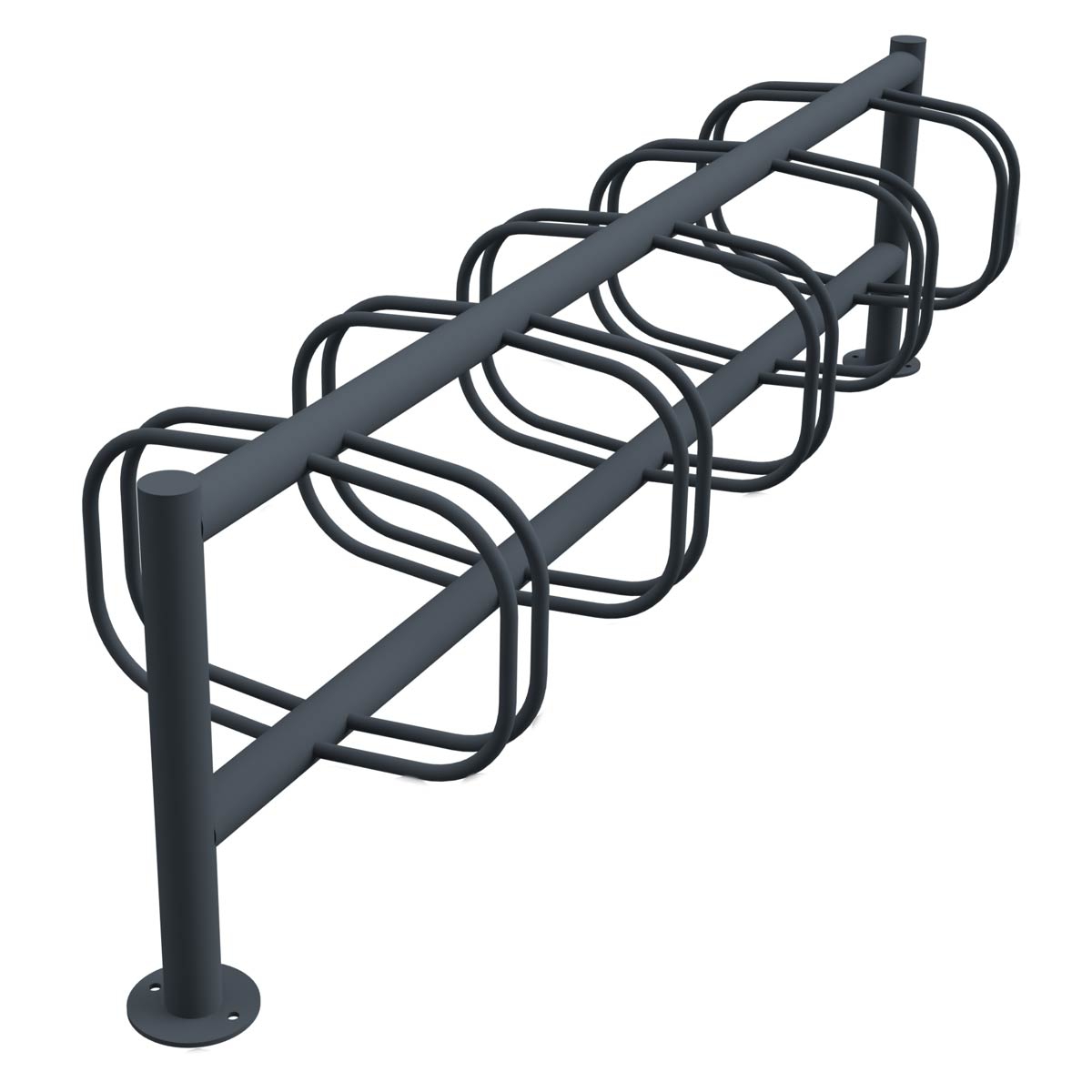 bb0ad35fe68c6483e2d6aa55e740a74d1d08ddb3 Fahrradständer ACHIM - Edelstahl pulverbeschichtet in RAL Farbe - Doppelseitige Radeinstellung