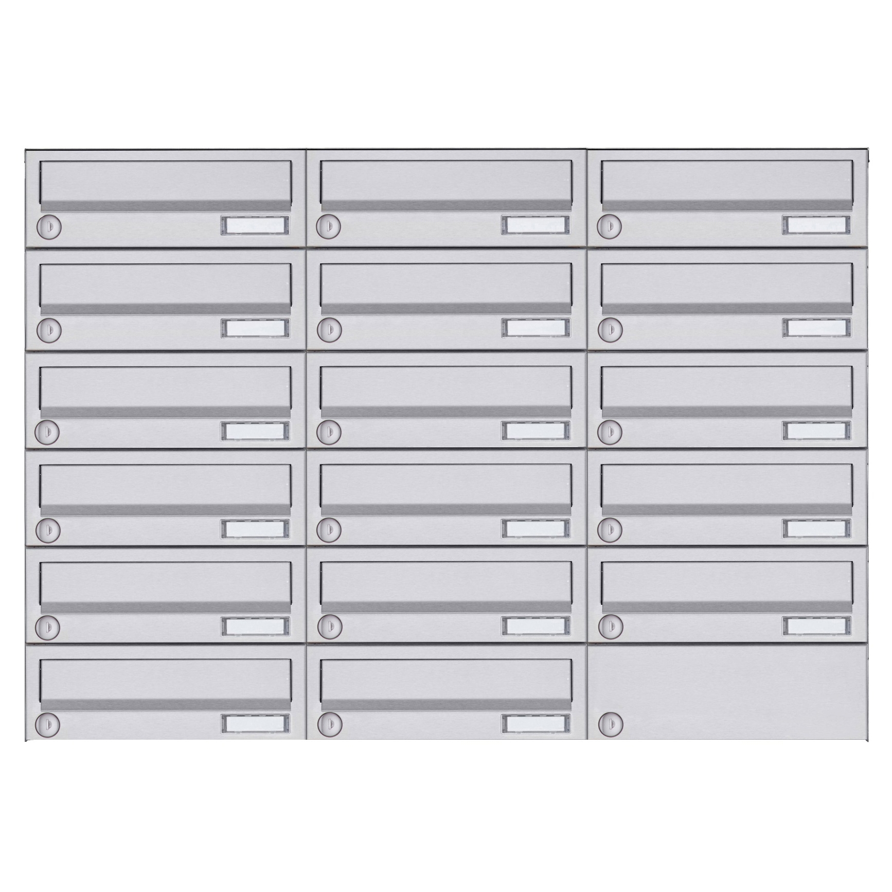 17er 6x3 Aufputz Briefkastenanlage Design BASIC 385A- VA AP - Edelstahl V2A, geschliffen 17er 6x3 Aufputz Briefkastenanlage Design BASIC 385A- VA AP - Edelstahl V2A, geschliffen