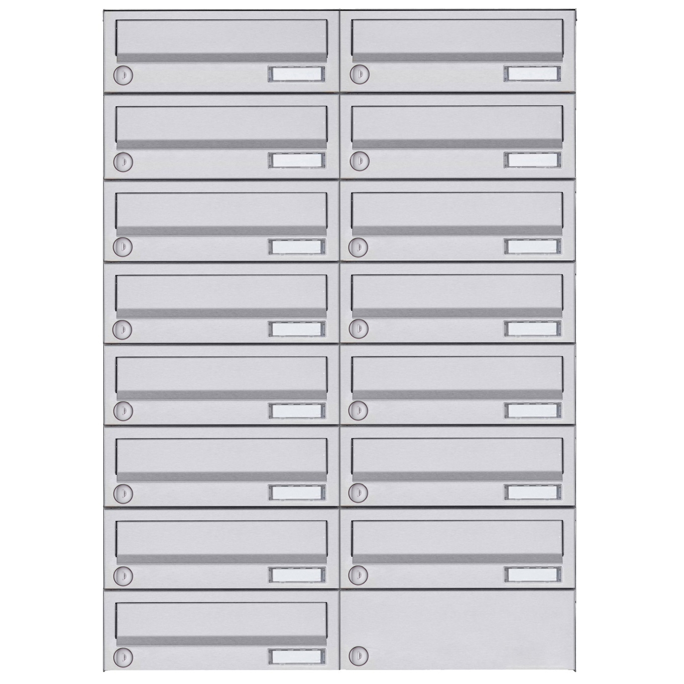 15er 8x2 Aufputz Briefkastenanlage Design BASIC 385A- VA AP - Edelstahl V2A, geschliffen 15er 8x2 Aufputz Briefkastenanlage Design BASIC 385A- VA AP - Edelstahl V2A, geschliffen