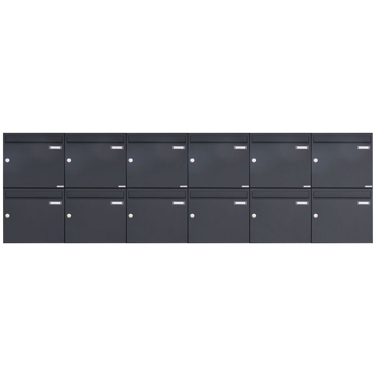 12er 6x2 Aufputz Briefkasten Design BASIC 382A AP - RAL 7016 anthrazitgrau