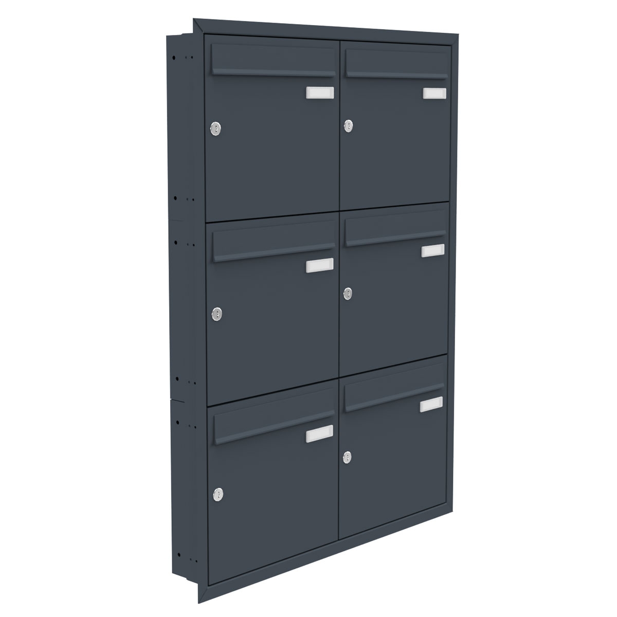 6er 2x3 Edelstahl Unterputz Briefkastenanlage BASIC Plus 382XU UP - RAL nach Wahl - 6 Parteien 6er 2x3 Edelstahl Unterputz Briefkastenanlage BASIC Plus 382XU UP - RAL nach Wahl - 6 Parteien