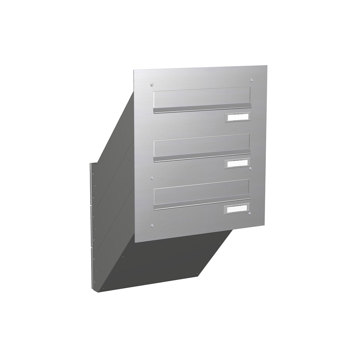 Mauerdurchwurf Briefkasten BASIC 622 - Edelstahl V2A geschliffen - 3 Parteien Mauerdurchwurf Briefkasten BASIC 622 - Edelstahl V2A geschliffen - 3 Parteien