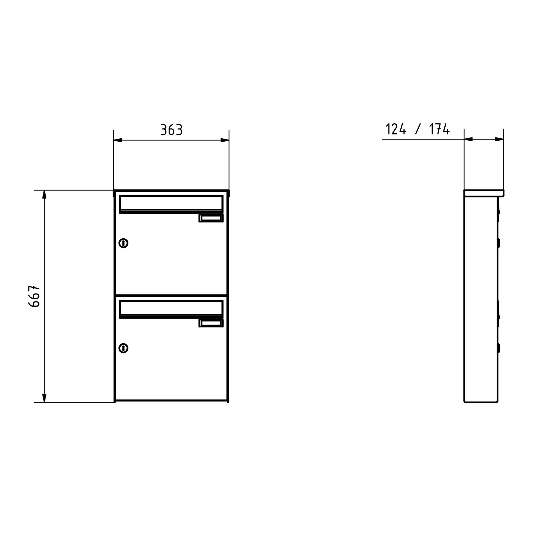 Cassetta per le lettere da appoggio in 2 pezzi in acciaio inox BASIC Plus 382XA AP - acciaio inox V2A lucido Cassetta per le lettere da appoggio in 2 pezzi in acciaio inox BASIC Plus 382XA AP - acciaio inox V2A lucido