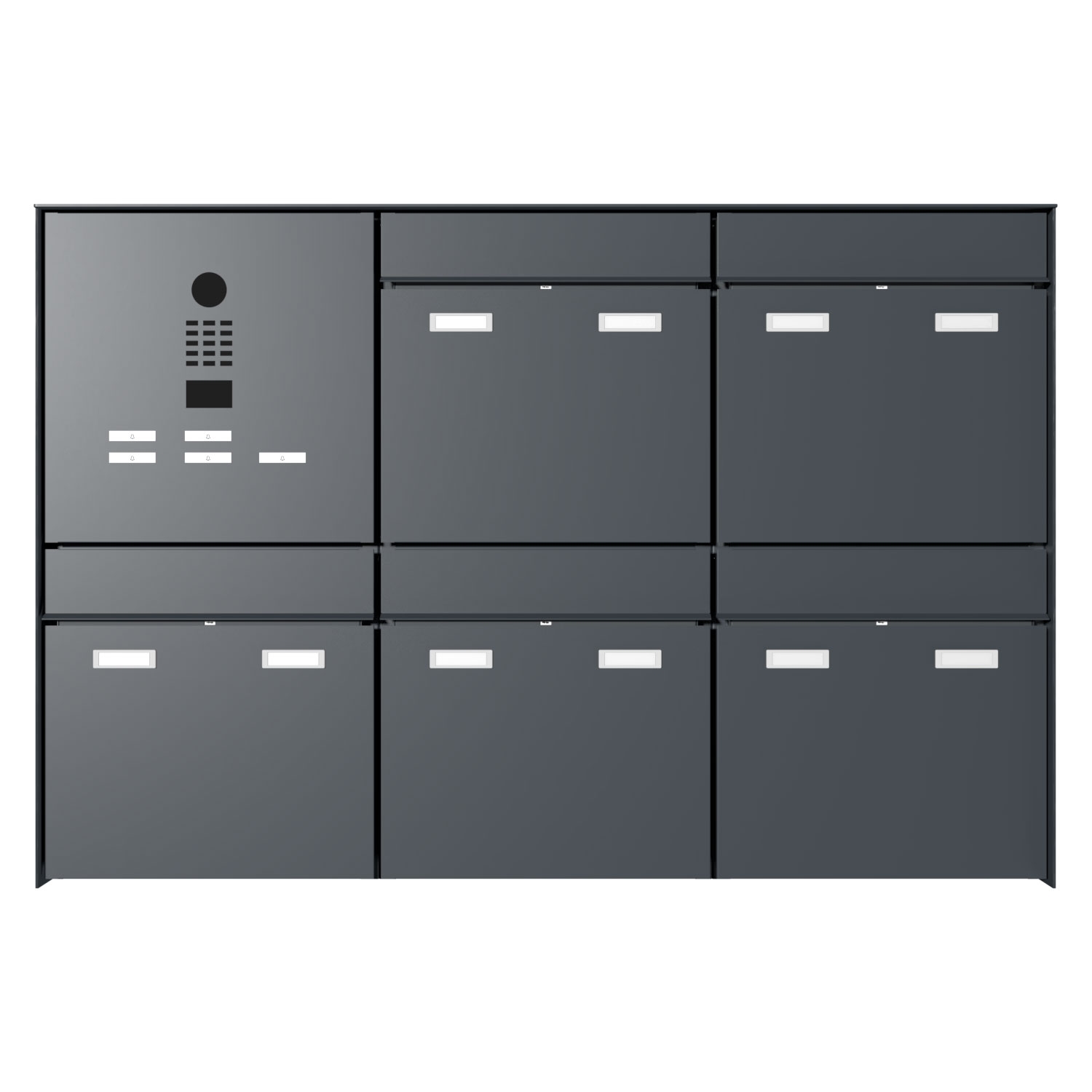 5er Design Aufputz Briefkasten GOETHE AP - RAL nach Wahl - DoorBird Video- Sprechanlage links