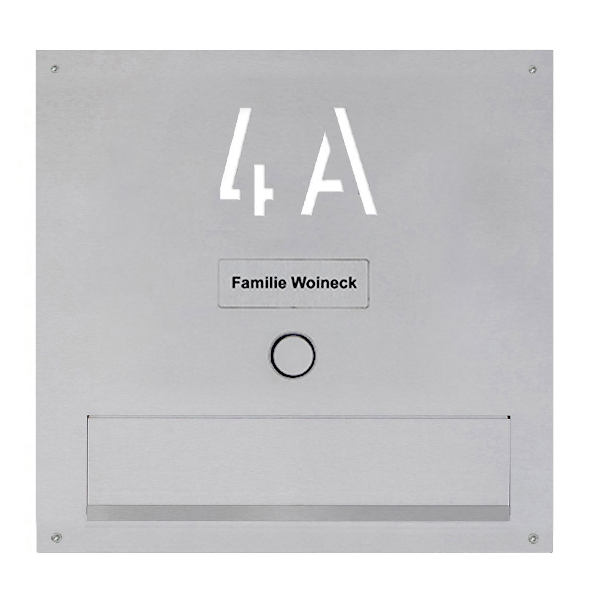 Stainless steel letter slot - 350x63mm - 410x375mm - Camera intercom - INDIVIDUAL Stainless steel letter slot - 350x63mm - 410x375mm - Camera intercom - INDIVIDUAL