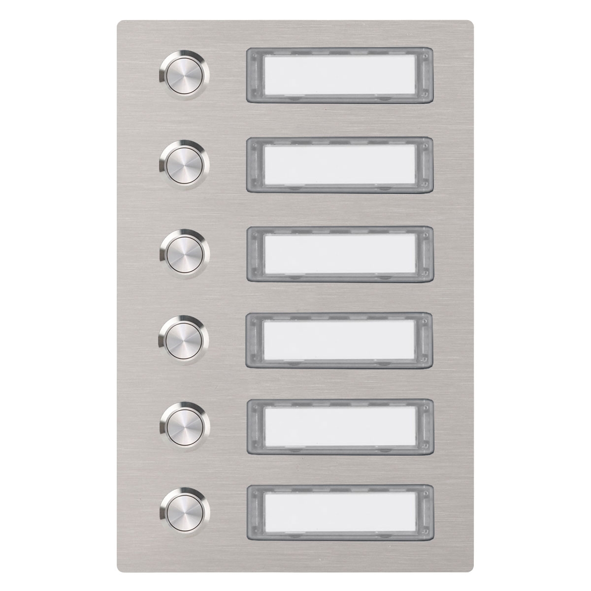 Placa de timbre de acero inoxidable 150x225 BASIC 422 con placa de identificación - 6 partes