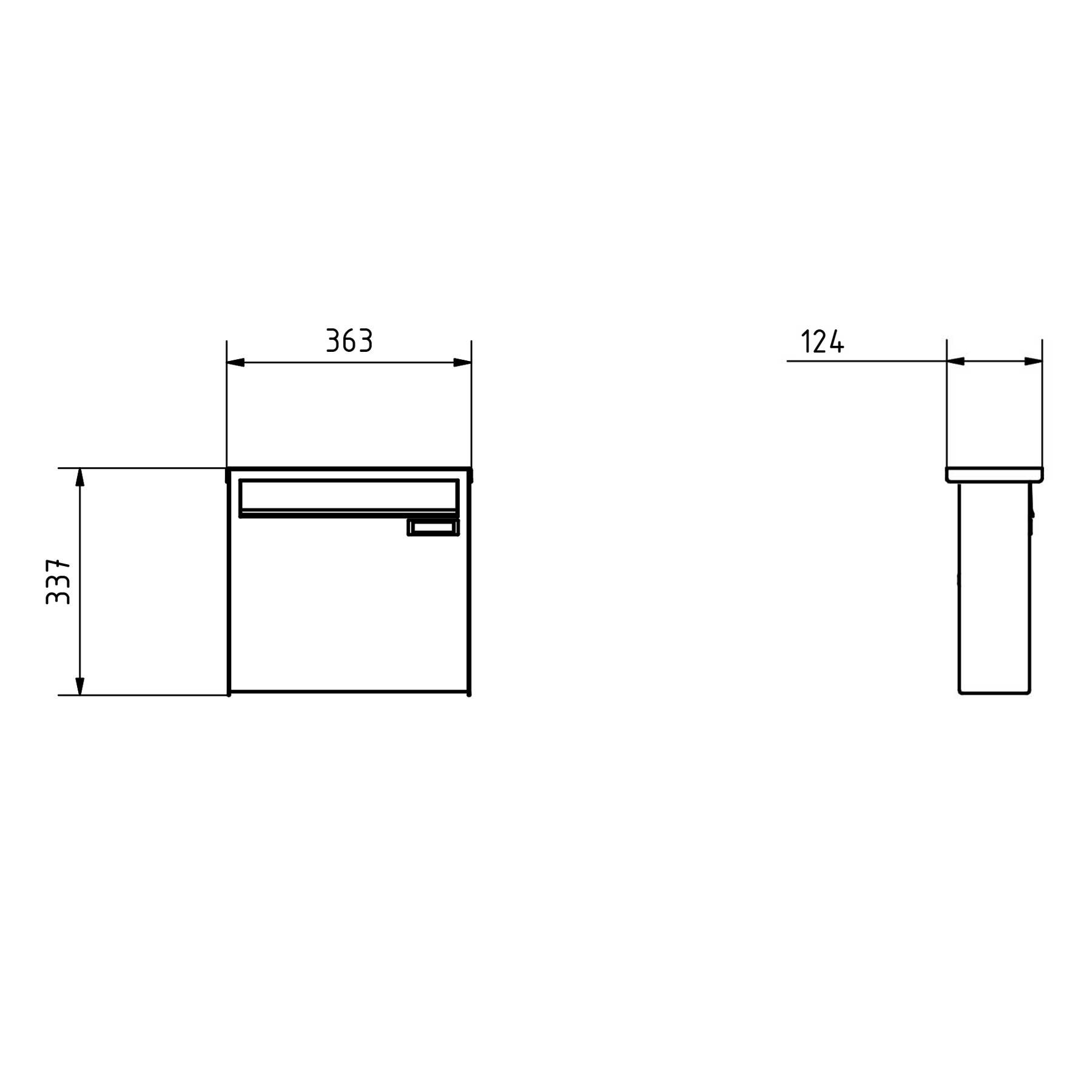 Stainless steel fence letterbox BASIC Plus 382XZ - RAL of your choice - removal from the rear Stainless steel fence letterbox BASIC Plus 382XZ - RAL of your choice - removal from the rear