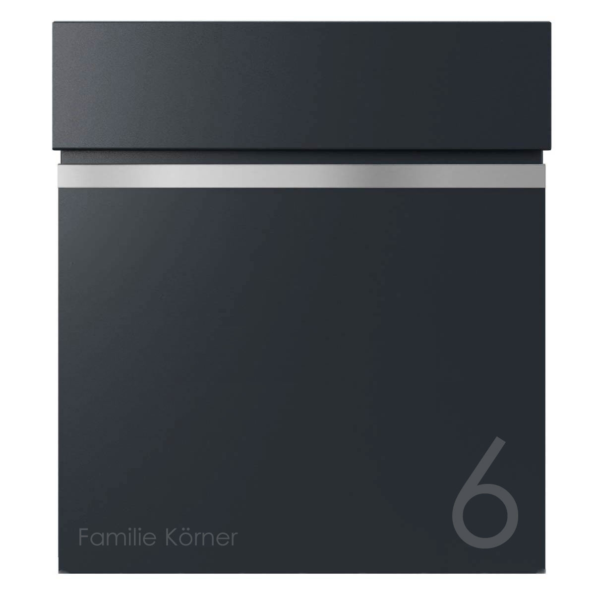 KANT Edition letterbox with newspaper compartment - Design 3 - RAL 9005 jet black KANT Edition letterbox with newspaper compartment - Design 3 - RAL 9005 jet black