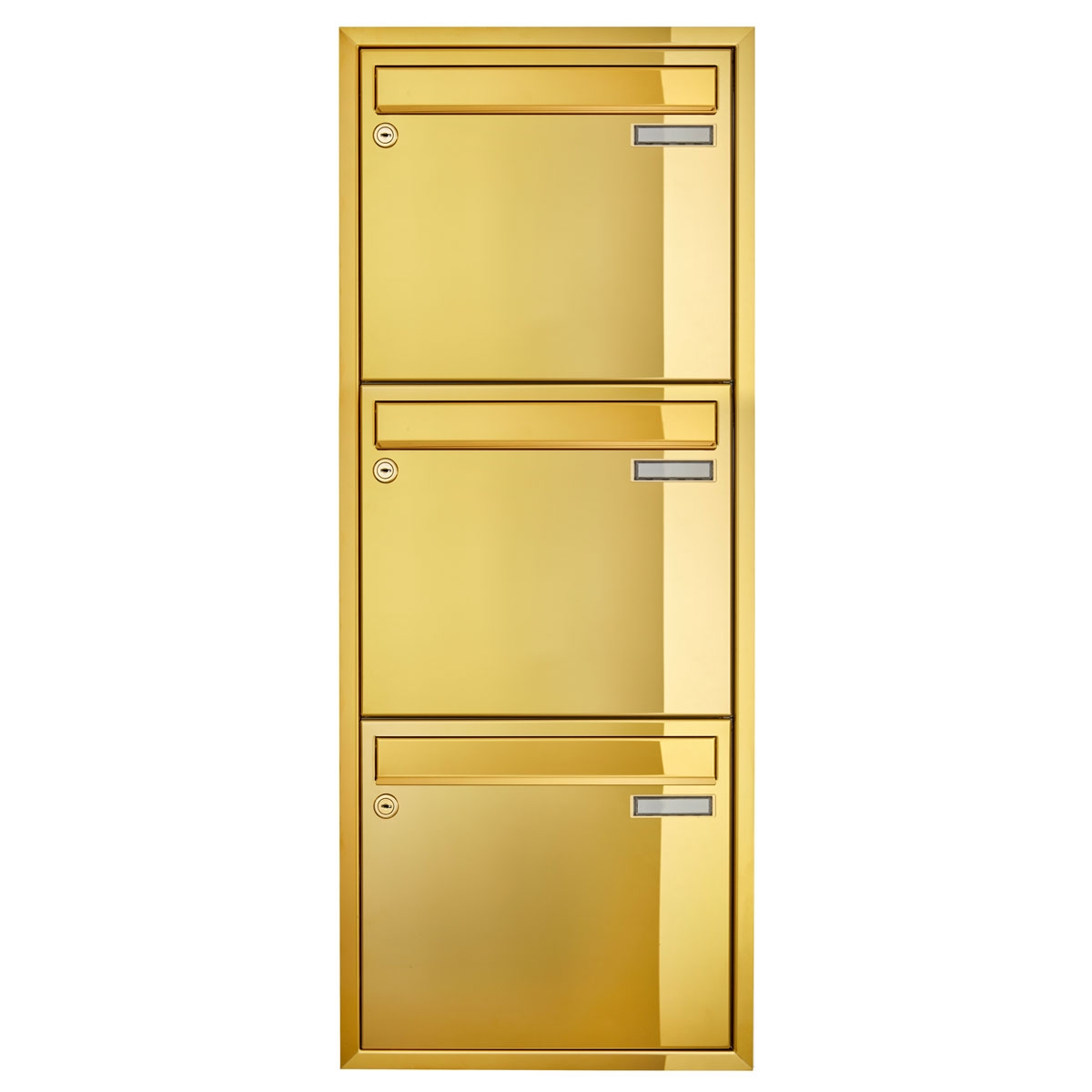 3er 1x3 Unterputz Briefkastenanlage CLASSIC 534C - Titanmessing ähnl. Gold - 3 Partei 3er 1x3 Unterputz Briefkastenanlage CLASSIC 534C - Titanmessing ähnl. Gold - 3 Partei