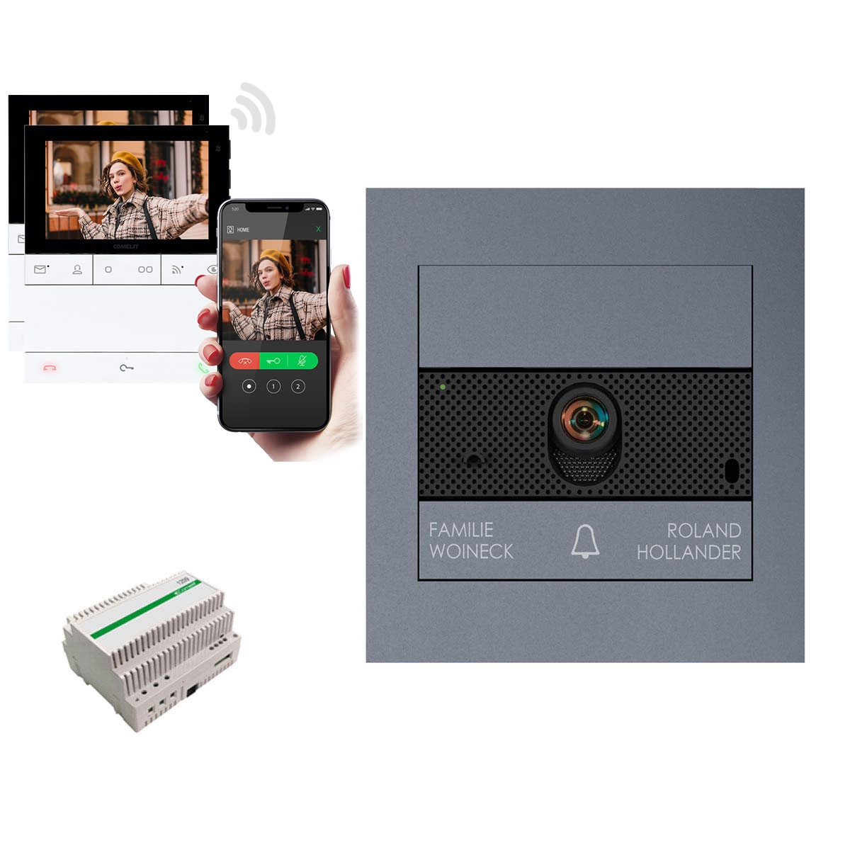 2er Video-Türstation Ultra UP inkl. Netzteil 1210A & 2x Wohnungsstation LS8741 Wifi - Komplettset - RAL nach Wahl 2er Video-Türstation Ultra UP inkl. Netzteil 1210A & 2x Wohnungsstation LS8741 Wifi - Komplettset - RAL nach Wahl