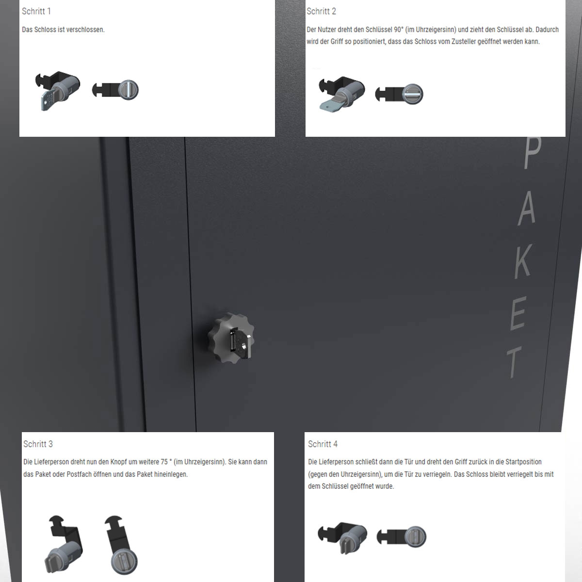 Stainless steel flush-mounted parcel box Designer BIG - RAL of your choice Stainless steel flush-mounted parcel box Designer BIG - RAL of your choice