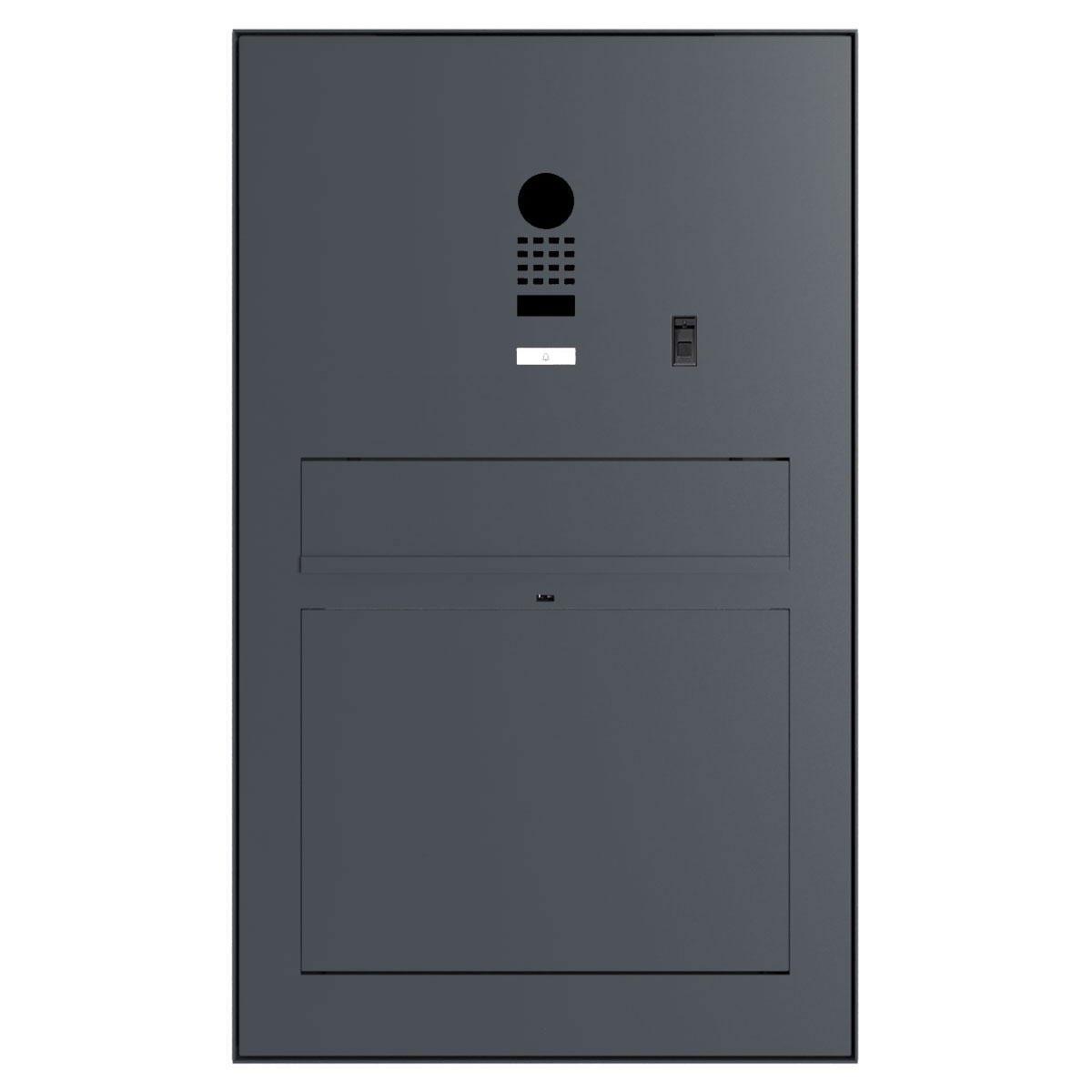 Design floor-standing letterbox GRIMM ST-R - colour of your choice with DoorBird video intercom system