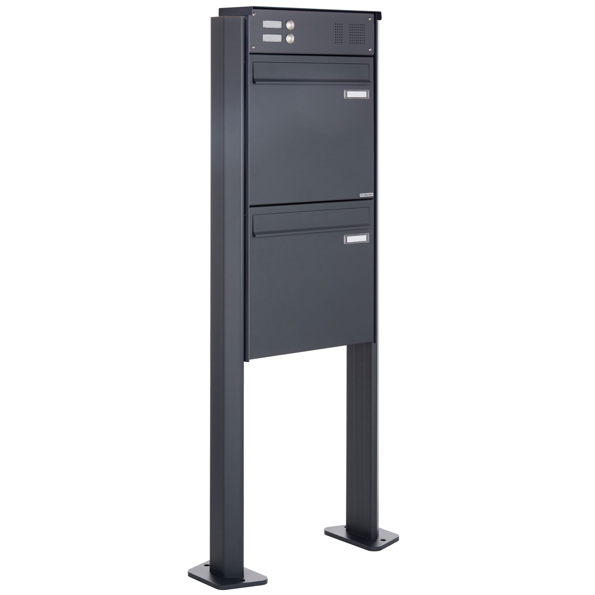2er Zaunbriefkasten Design BASIC Plus 380XZ ST-T mit Klingelkasten - RAL nach Wahl 2er Zaunbriefkasten Design BASIC Plus 380XZ ST-T mit Klingelkasten - RAL nach Wahl