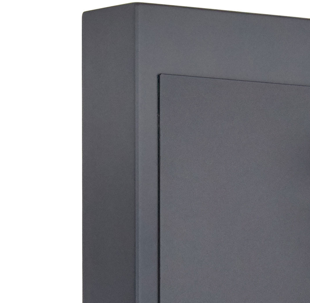 Briefkastensäule Designer BIG - RAL nach Wahl - Hausnummer- GIRA System 106 - 3-fach vorbereitet