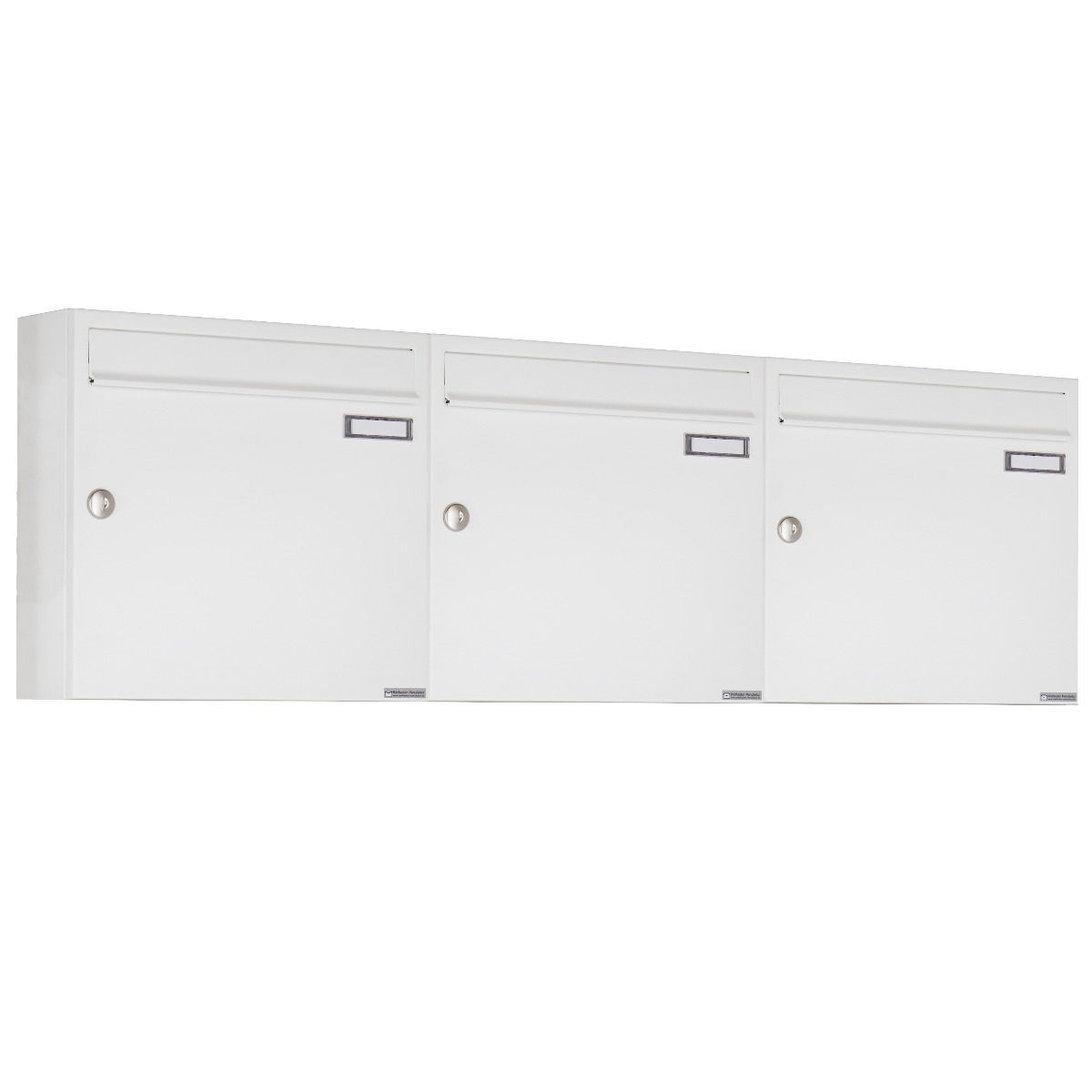 3er 3x1 surface-mounted letterbox system Design BASIC 382A AP - RAL 9016 traffic white 3er 3x1 surface-mounted letterbox system Design BASIC 382A AP - RAL 9016 traffic white