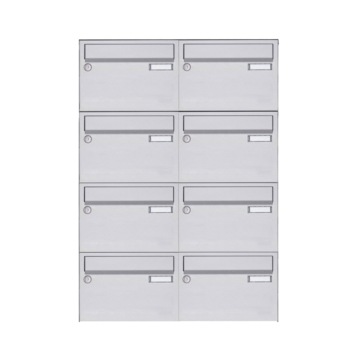 8er Edelstahl Aufputz Briefkastenanlage Design BASIC 385 A 220 - Edelstahl V2A geschliffen 8er Edelstahl Aufputz Briefkastenanlage Design BASIC 385 A 220 - Edelstahl V2A geschliffen