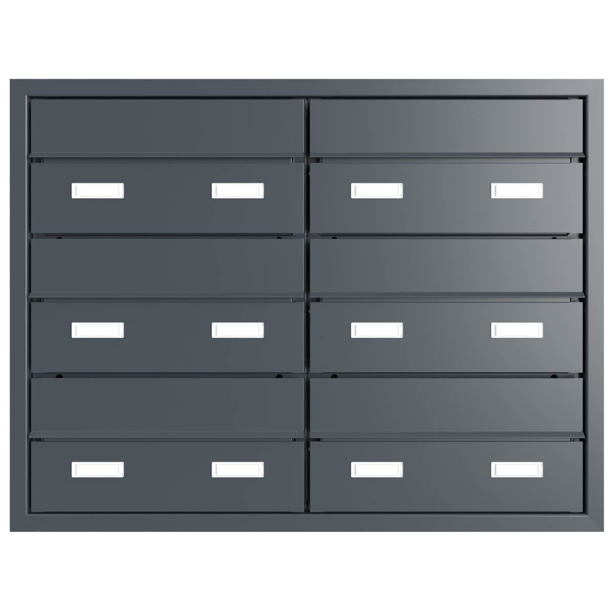6-piece 2x3 design letterbox GOETHE MDW with nameplate - RAL of your choice 6-piece 2x3 design letterbox GOETHE MDW with nameplate - RAL of your choice