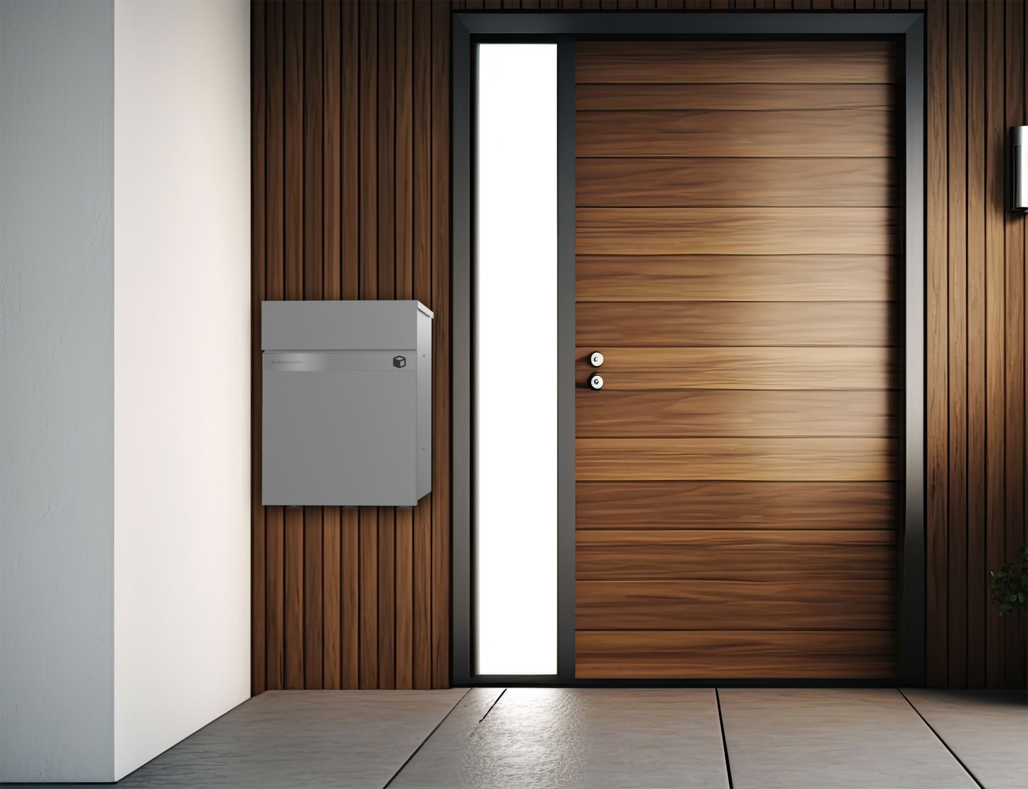 Surface-mounted parcel box KANT Edition - Design Elegance 2 - RAL 9007 grey aluminium Surface-mounted parcel box KANT Edition - Design Elegance 2 - RAL 9007 grey aluminium
