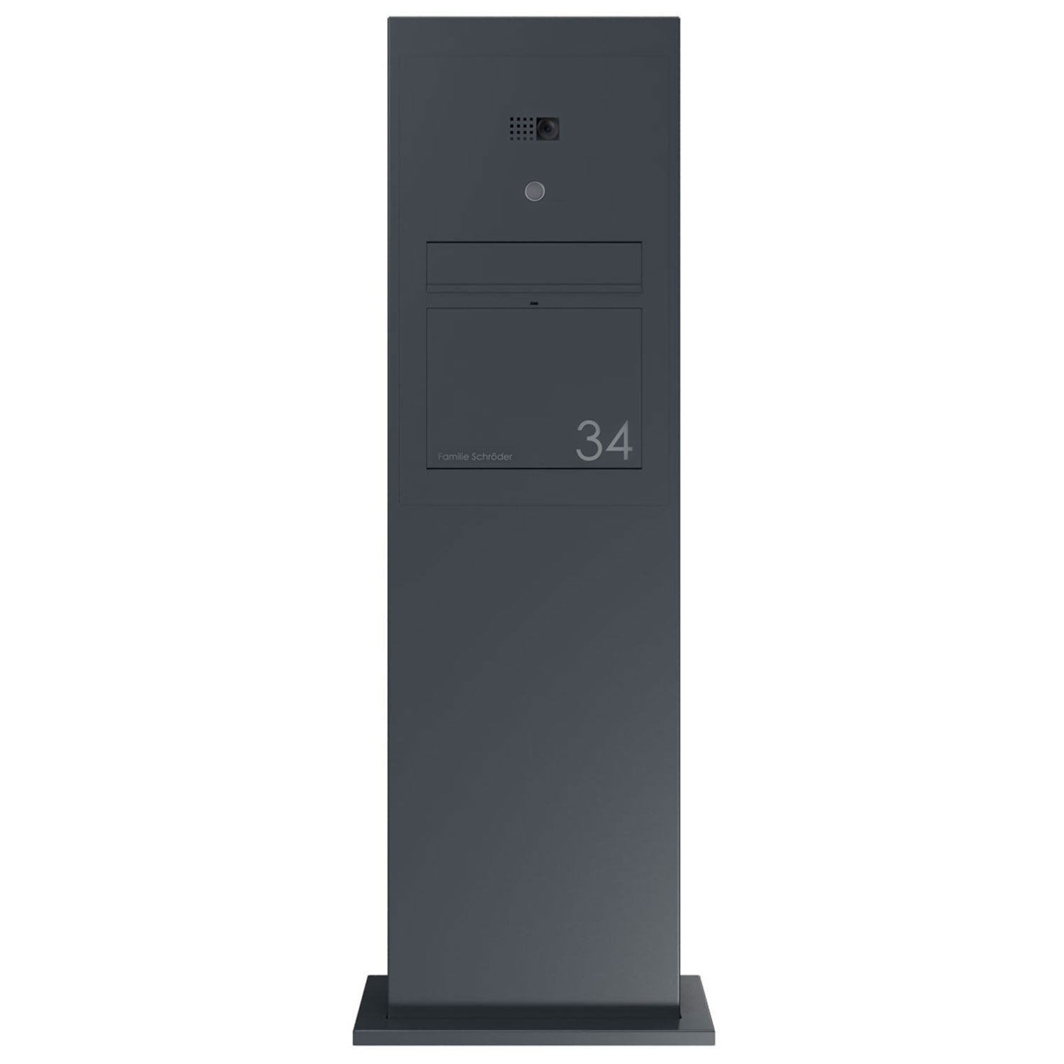 Stèle de boîte aux lettres design GRIMM - couleur au choix avec COMELIT Ultra - VIDEO Set