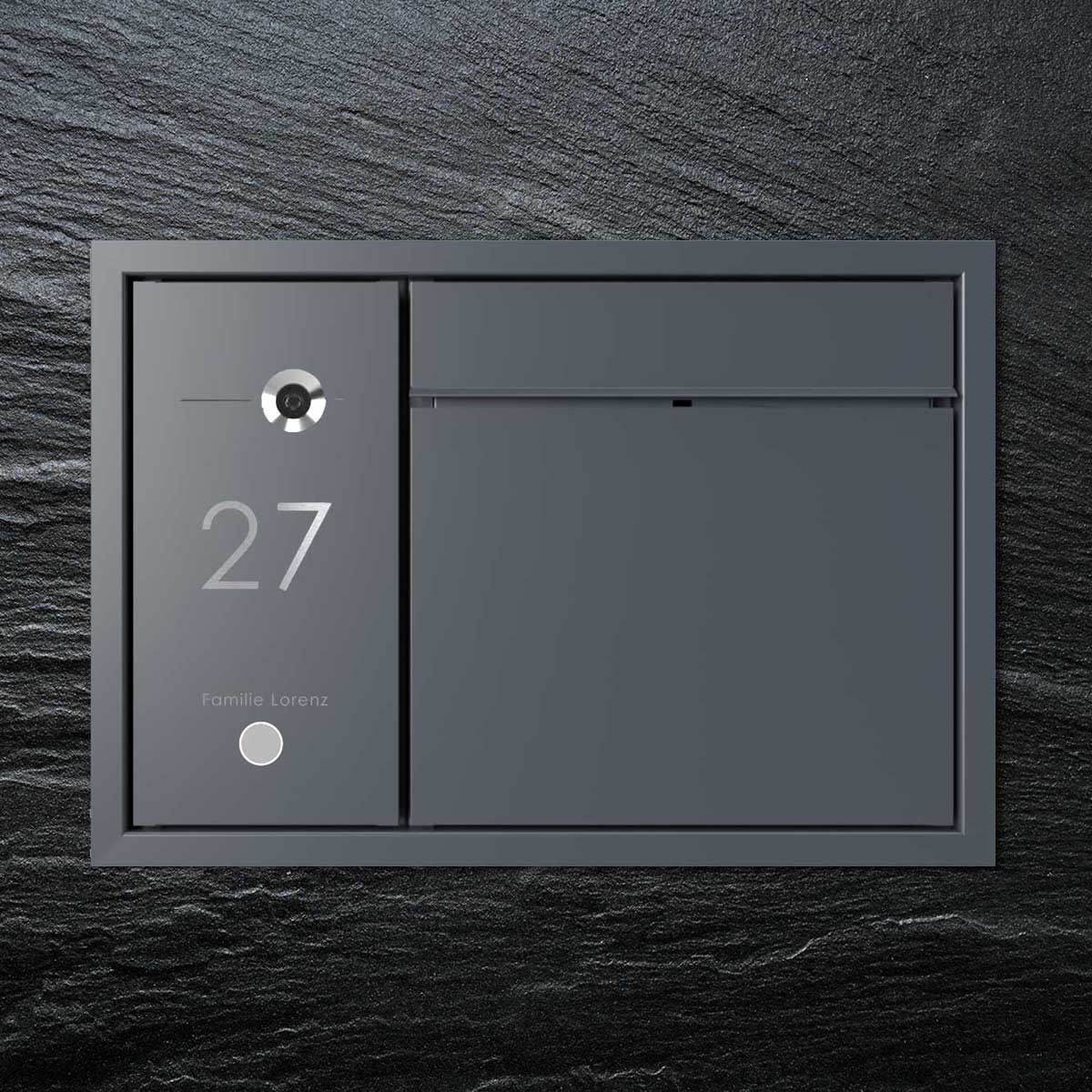 Design flush-mounted letterbox GOETHE UP - RAL of your choice - COMELIT switch on the side - VIDEO complete set Wifi Design flush-mounted letterbox GOETHE UP - RAL of your choice - COMELIT switch on the side - VIDEO complete set Wifi