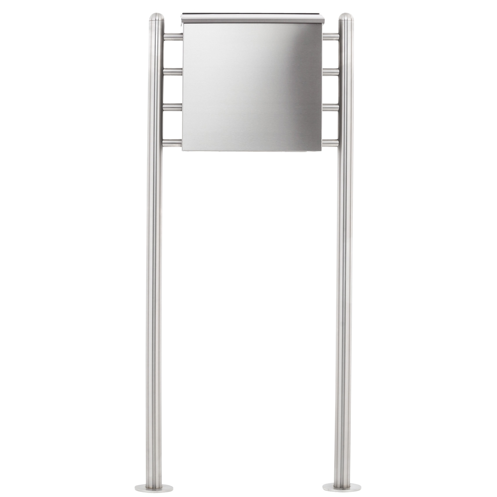 Edelstahl Standbriefkasten mit Zaunbriefkasten HESSE 308 - Entnahme rückseitig Edelstahl Standbriefkasten mit Zaunbriefkasten HESSE 308 - Entnahme rückseitig