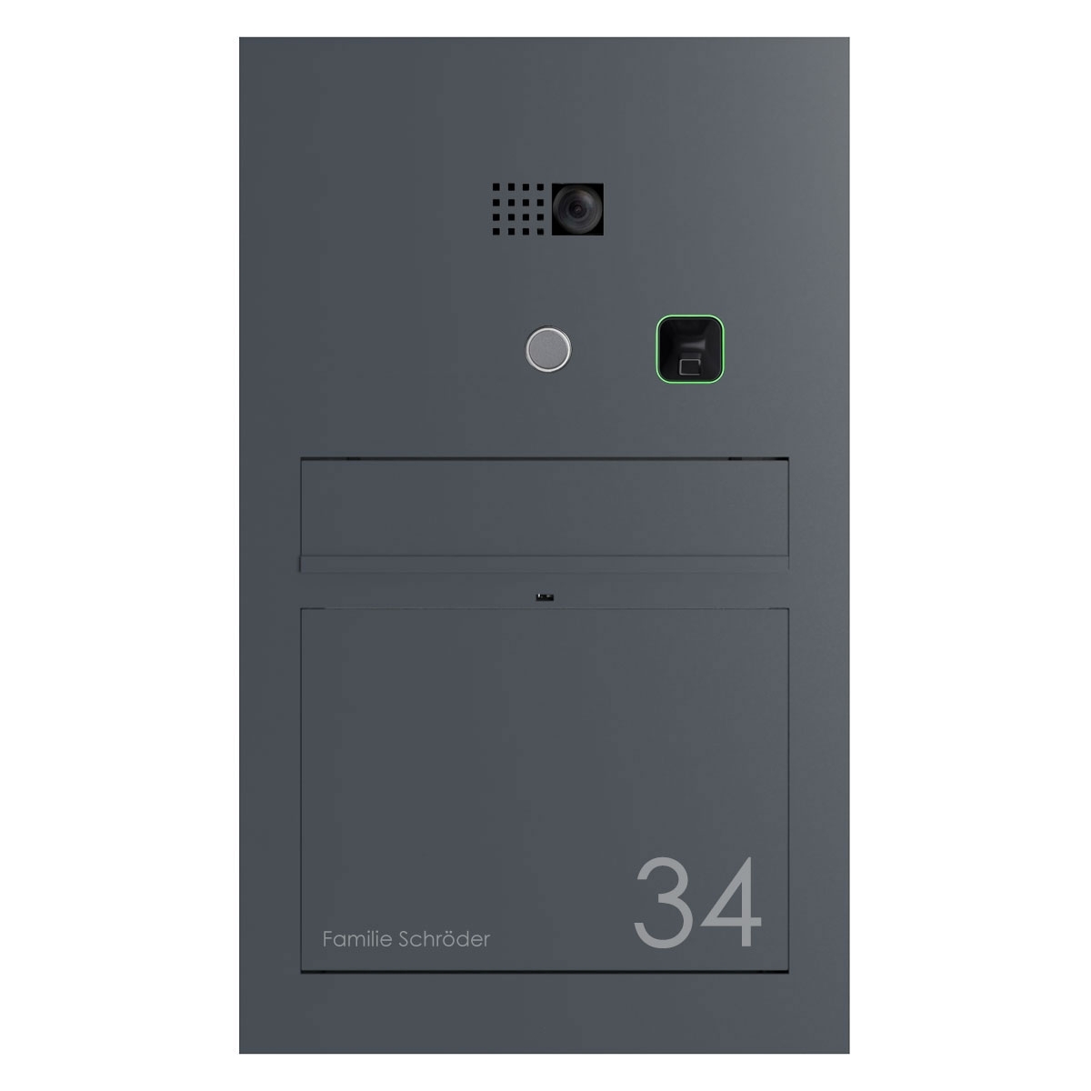 Stèle de boîte aux lettres design GRIMM - couleur au choix avec COMELIT Ultra - VIDEO Set