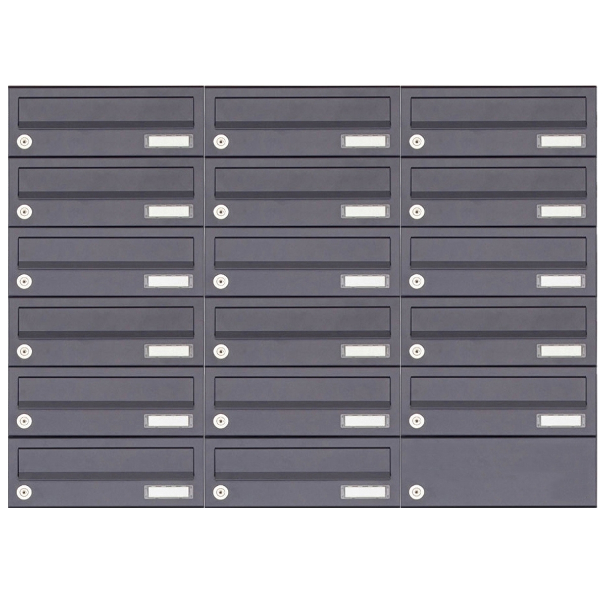 17er 6x3 Aufputz Briefkastenanlage Design BASIC 385A-7016 AP - RAL 7016 anthrazitgrau