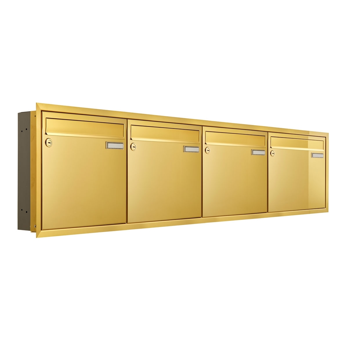 4er 4x1 Unterputz Briefkastenanlage CLASSIC 534C - Titanmessing ähnl. Gold - 4 Partei 4er 4x1 Unterputz Briefkastenanlage CLASSIC 534C - Titanmessing ähnl. Gold - 4 Partei