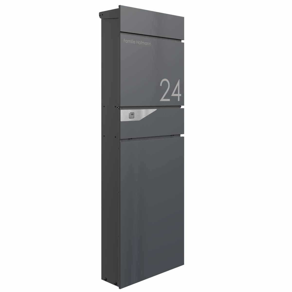 LESSING free-standing letterbox with newspaper compartment - RAL 7016 anthracite grey LESSING free-standing letterbox with newspaper compartment - RAL 7016 anthracite grey