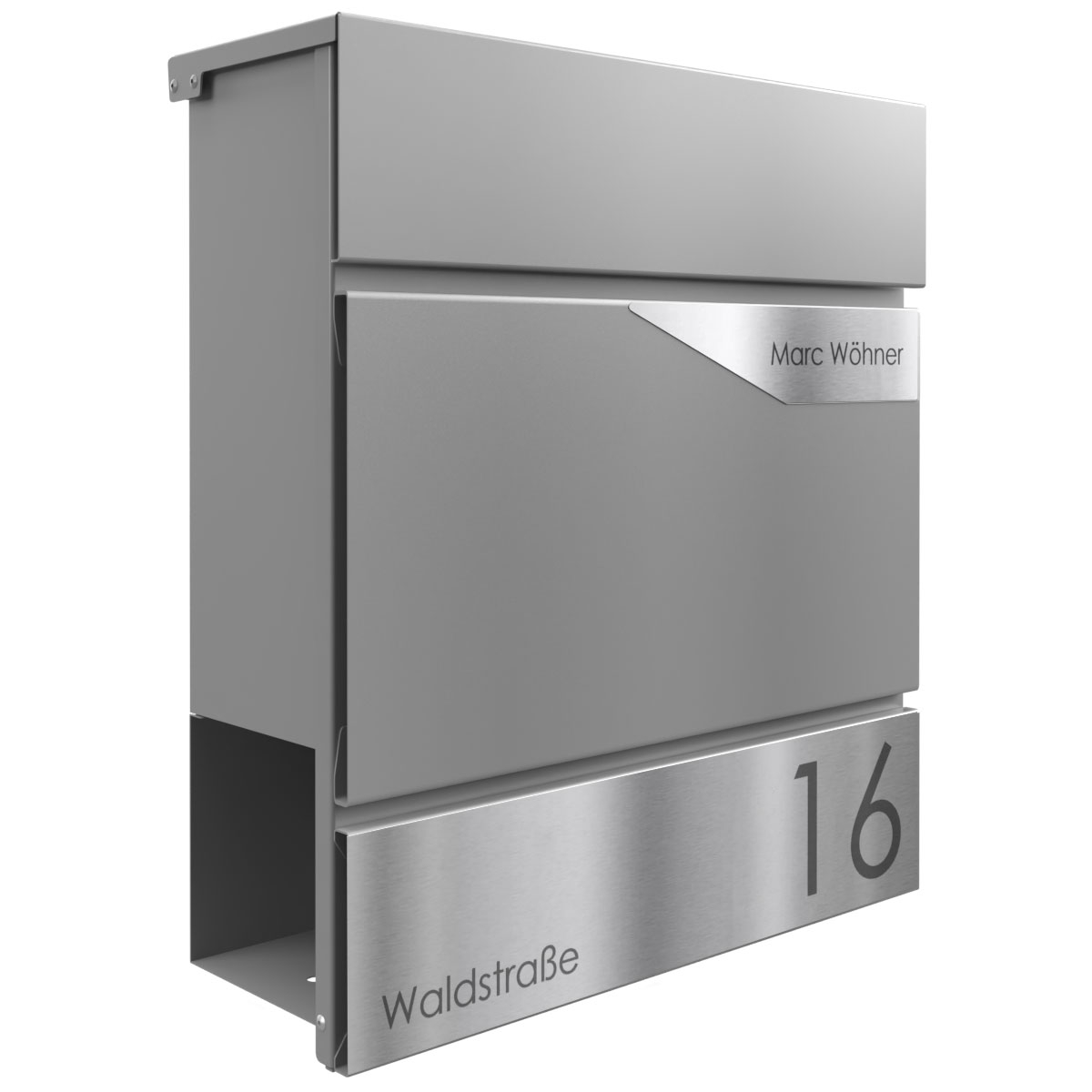 KANT letterbox with newspaper compartment - Avantgarde 1 design - RAL 9007 grey aluminium KANT letterbox with newspaper compartment - Avantgarde 1 design - RAL 9007 grey aluminium