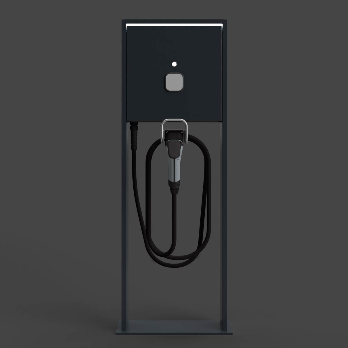 Charging pole Goethe LIB BASIC Charge 1X - LED design element - 11kW/16A with type 2 charging cable Charging pole Goethe LIB BASIC Charge 1X - LED design element - 11kW/16A with type 2 charging cable