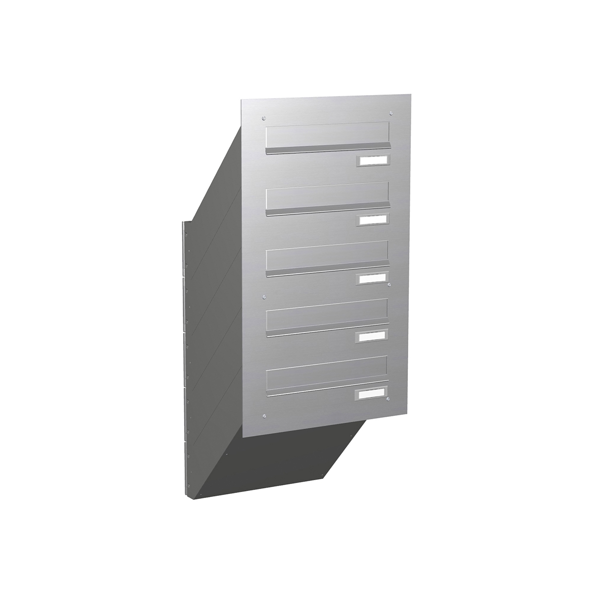 Wall-mounted letterbox BASIC 622 - polished V2A stainless steel - 5 parties Wall-mounted letterbox BASIC 622 - polished V2A stainless steel - 5 parties