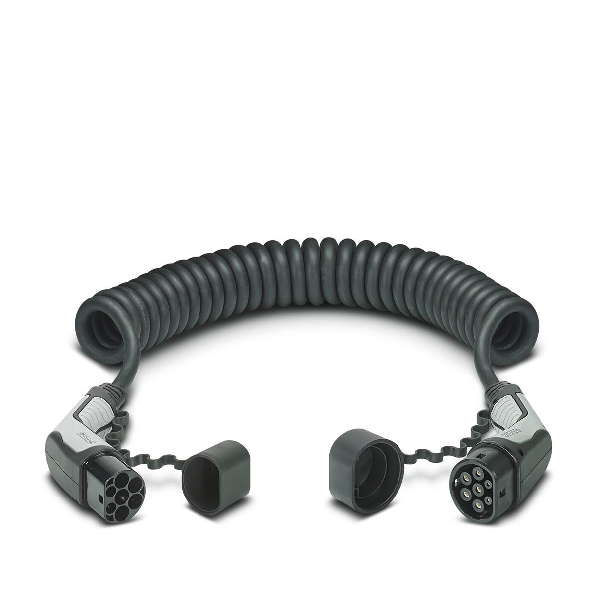 Opgerolde laadkabel type 2 / type 2 - lengte 4m - 3 fasen - 32A - modus 3 Opgerolde laadkabel type 2 / type 2 - lengte 4m - 3 fasen - 32A - modus 3