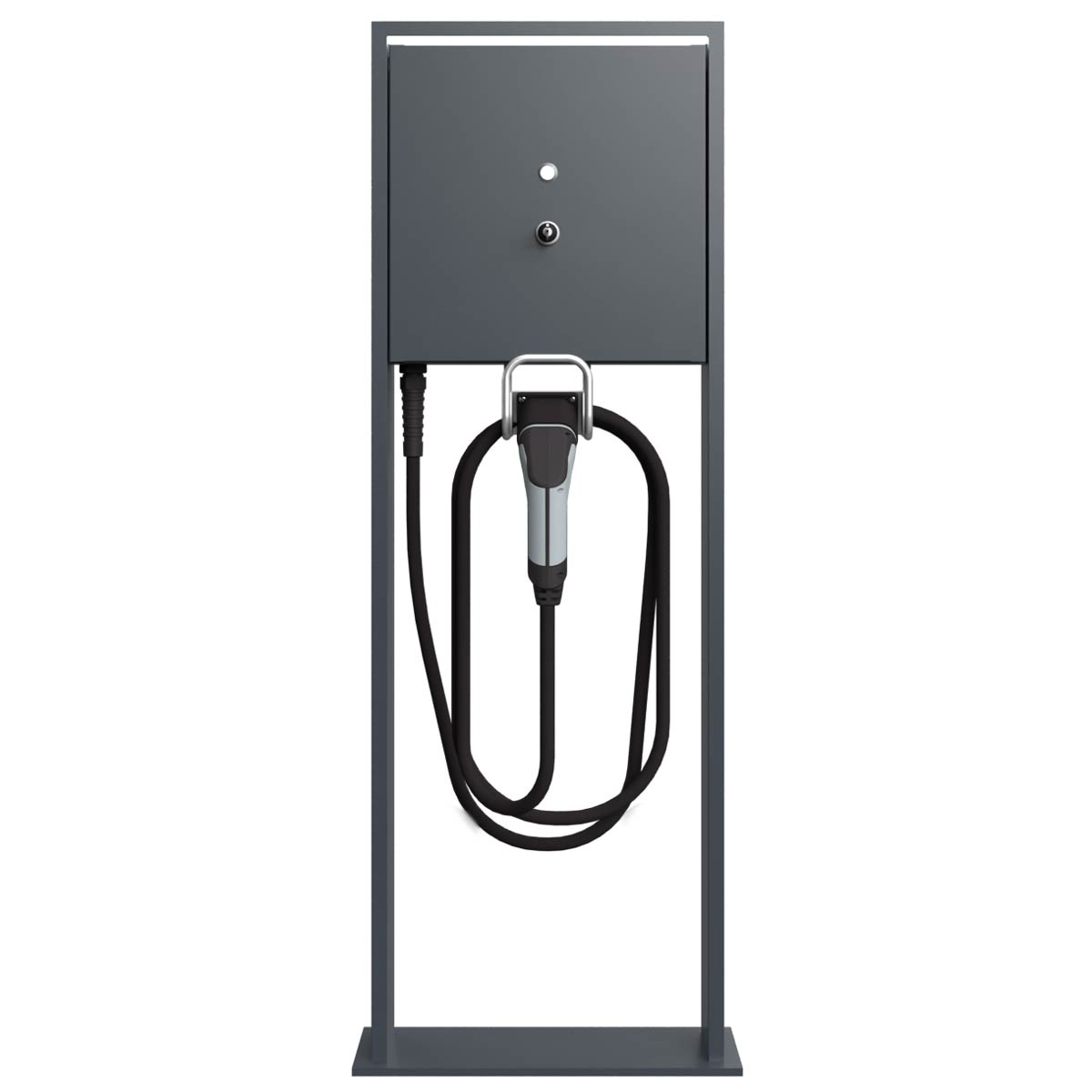 Charging pole Goethe LIB BASIC Charge 1X - LED design element - 11kW/16A with type 2 charging cable Charging pole Goethe LIB BASIC Charge 1X - LED design element - 11kW/16A with type 2 charging cable