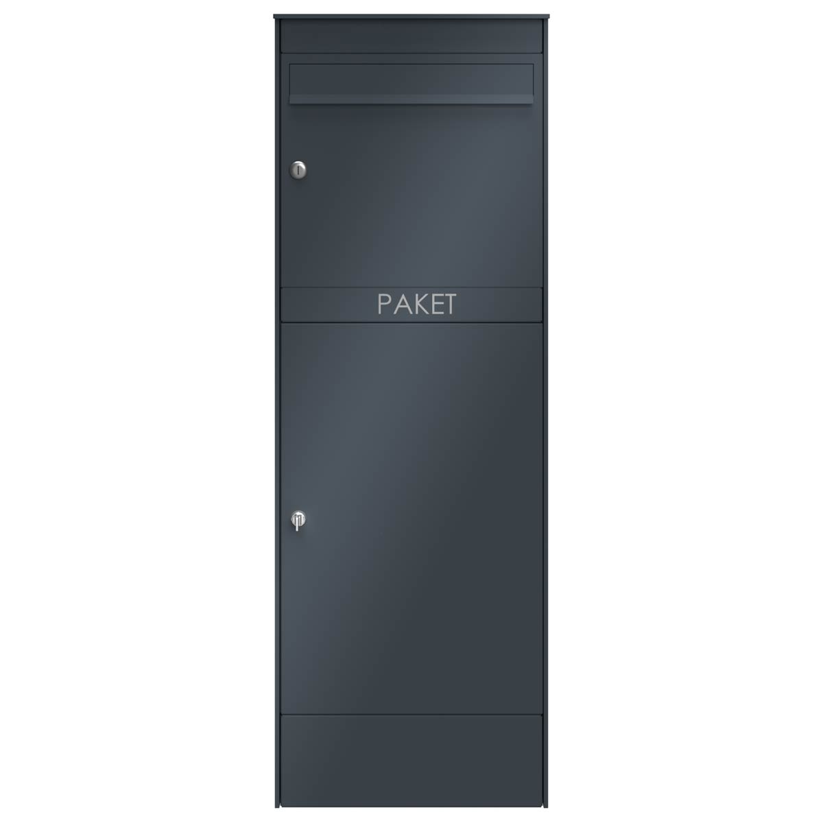Edelstahl Paketbriefkastenstele BASIC Plus 864XS mit Paketfach 550x370 - RAL nach Wahl Edelstahl Paketbriefkastenstele BASIC Plus 864XS mit Paketfach 550x370 - RAL nach Wahl