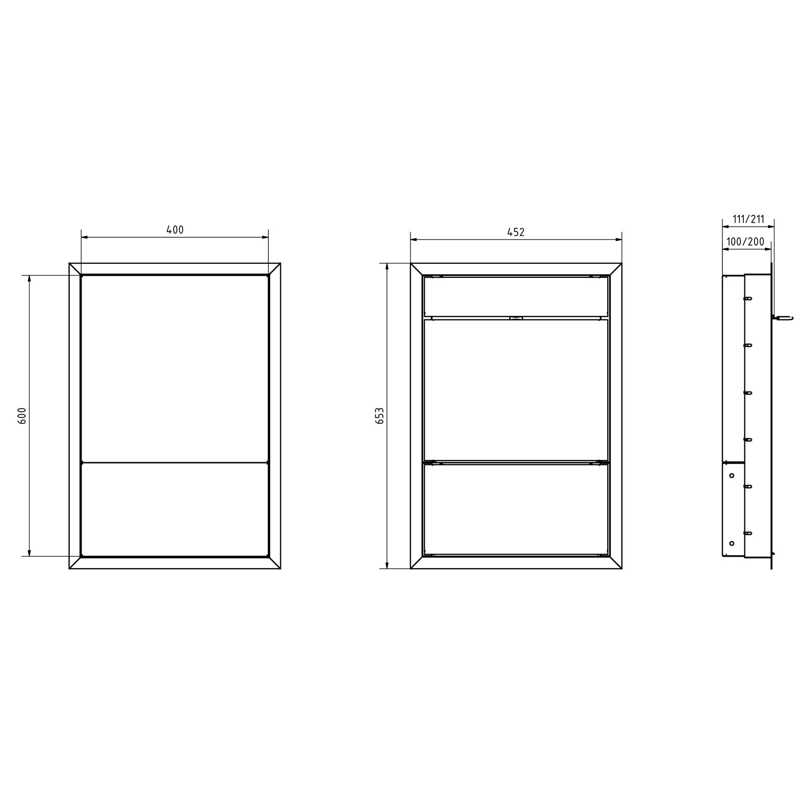 Flush-mounted letterbox GOETHE UP with newspaper compartment - Elegance 2 design - RAL of your choice Flush-mounted letterbox GOETHE UP with newspaper compartment - Elegance 2 design - RAL of your choice