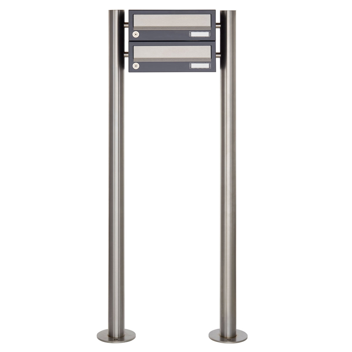 2-post letterbox system, free-standing Design BASIC 385 ST-R - stainless steel RAL 7016 anthracite grey 2-post letterbox system, free-standing Design BASIC 385 ST-R - stainless steel RAL 7016 anthracite grey
