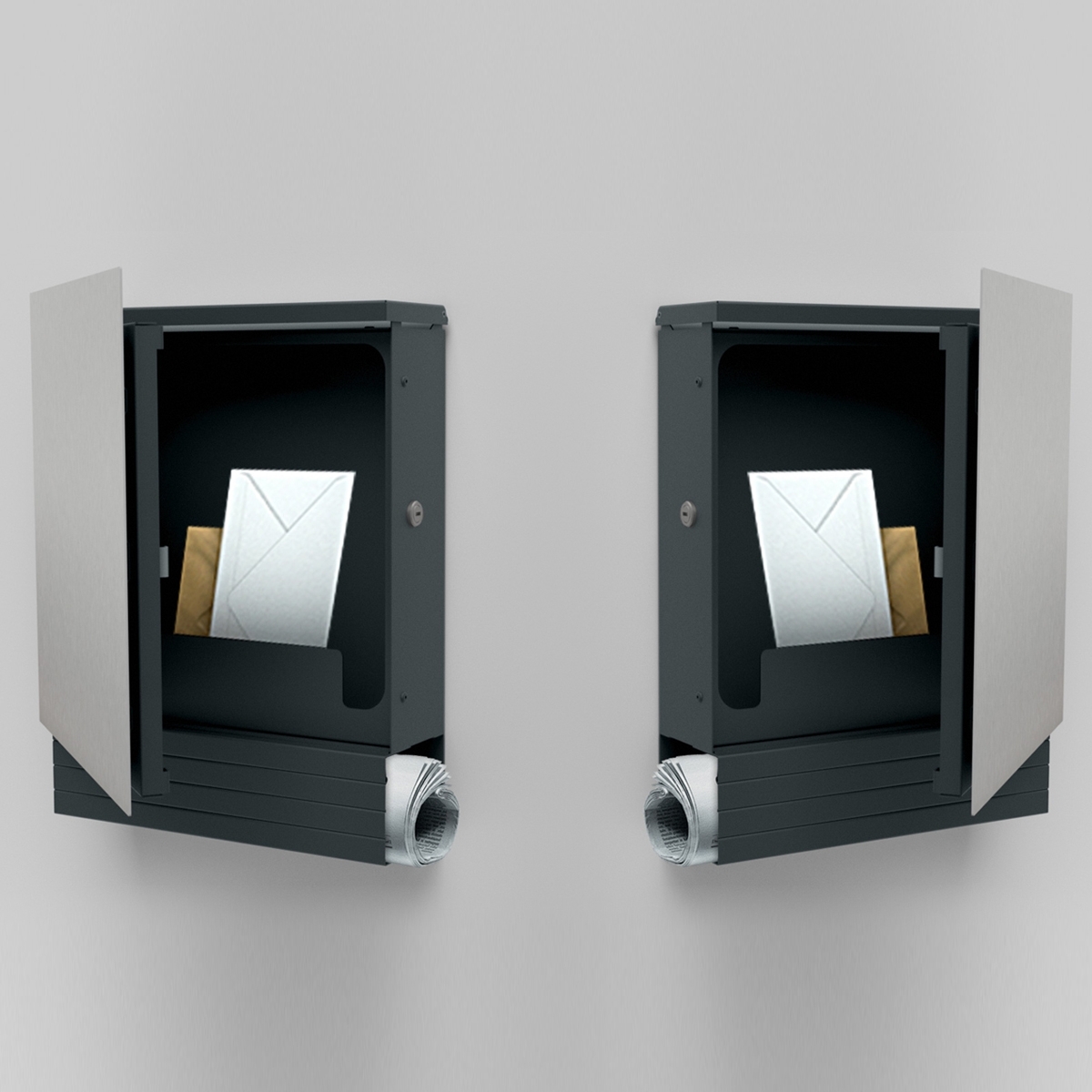 Boîte aux lettres design SCHILLER SMALL VA7016 - acier inoxydable V2A & RAL 7016 Boîte aux lettres design SCHILLER SMALL VA7016 - acier inoxydable V2A & RAL 7016