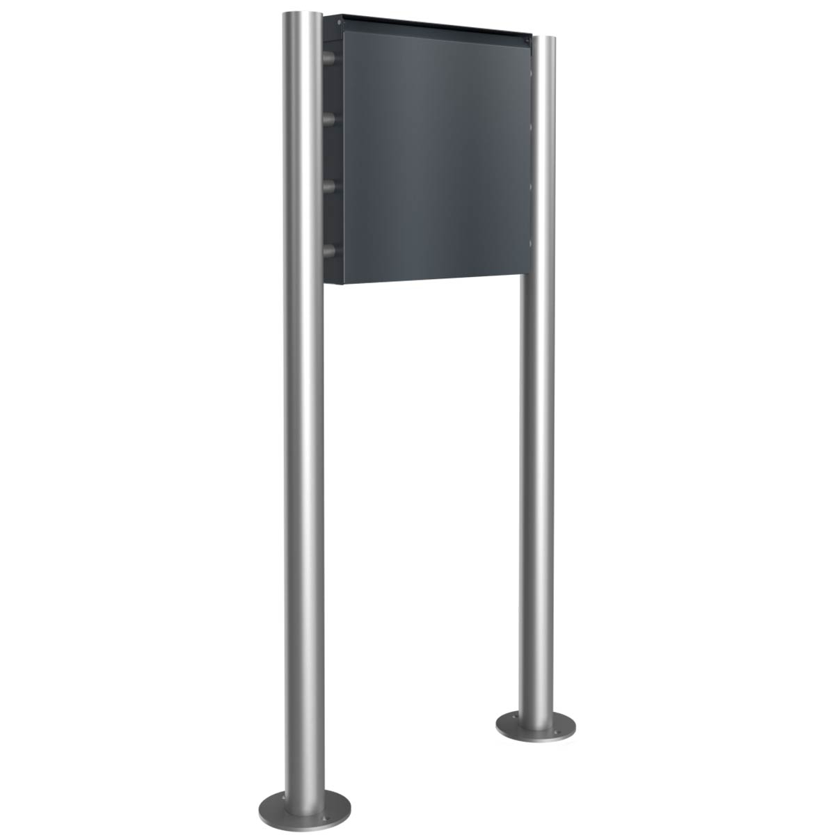 7ce41ac30fc8437e1e59c34d3b897455264255c4 BRENTANO® ST-R buzón de diseño con pedestal - diseño Elegance 3 - gris antracita RAL 7016
