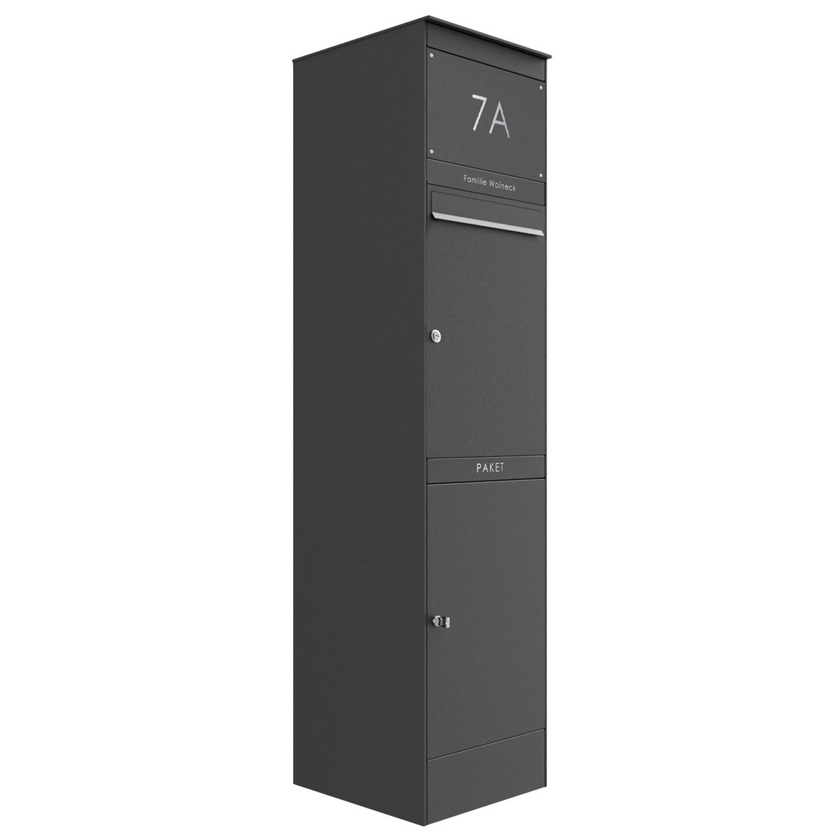 Briefkastenstele BASIC Plus 864X mit Paketfach 550x370 - RAL nach Wahl Briefkastenstele BASIC Plus 864X mit Paketfach 550x370 - RAL nach Wahl