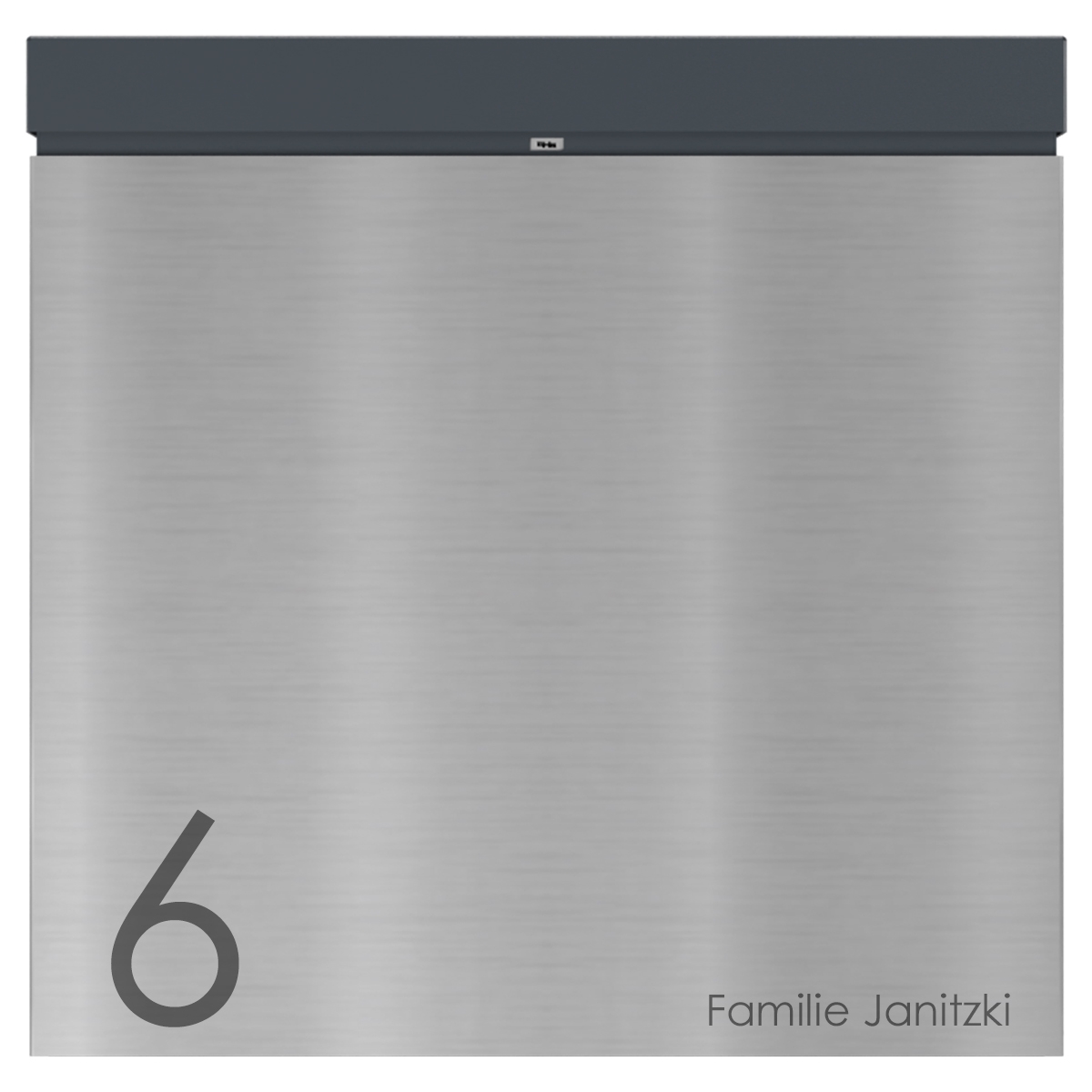 Design Briefkasten BRENTANO® - BI-Color VA geschliffen - RAL 7016 anthrazitgrau