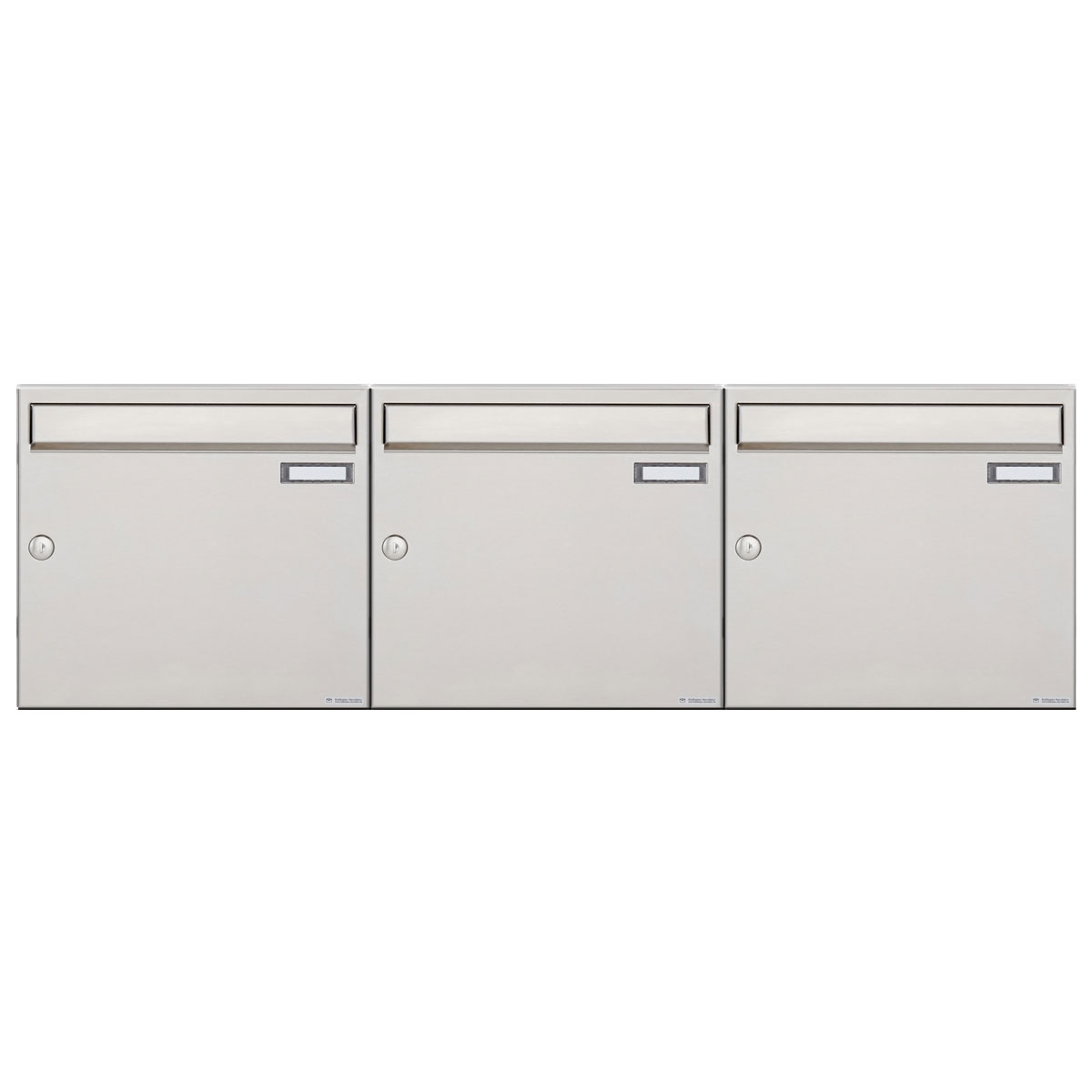 3er 3x1 Edelstahl Aufputz Briefkastenanlage Design BASIC 382A-AP