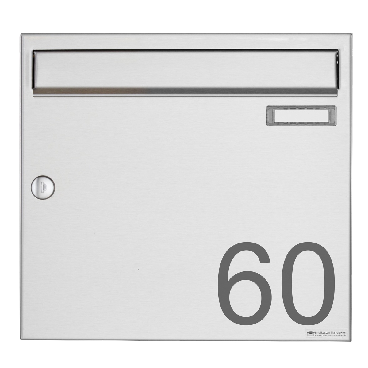Stainless steel surface-mounted letterbox design BASIC 382A AP - 355x330x100 Stainless steel surface-mounted letterbox design BASIC 382A AP - 355x330x100