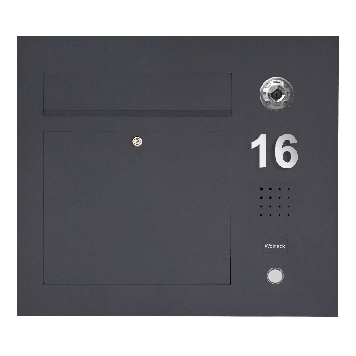 Stainless steel letterbox designer model BIG - Clean Edition - Lateral - RAL of your choice - INDIVIDUAL